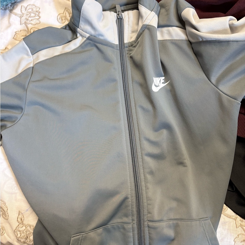 Nike Kids Gray and White Jacket